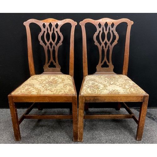 123 - A pair of George III mahogany side chairs, c.1800; a pair of Victorian side chairs; a Regency mahoga... 