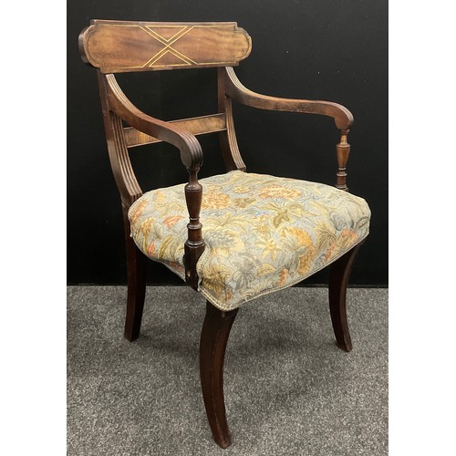 123 - A pair of George III mahogany side chairs, c.1800; a pair of Victorian side chairs; a Regency mahoga... 