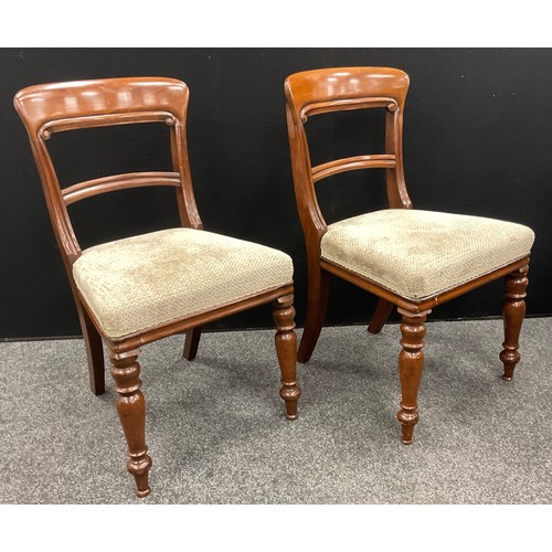 123 - A pair of George III mahogany side chairs, c.1800; a pair of Victorian side chairs; a Regency mahoga... 