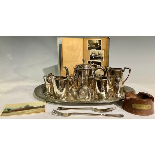 68 - Railway Interest - Great Western Railway Hotels, an EPNS teapot, milk jug and sugar bowl, pair of cr... 