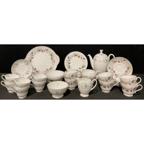 69 - A Shelley Sycamore pattern coffee service for six, comprising coffee pot, cream jug, sugar bowl, cup... 