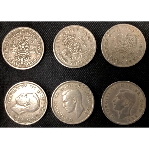 216 - Coins - mid 20th century, shillings and two shillings, mostly 1939-1952 qty