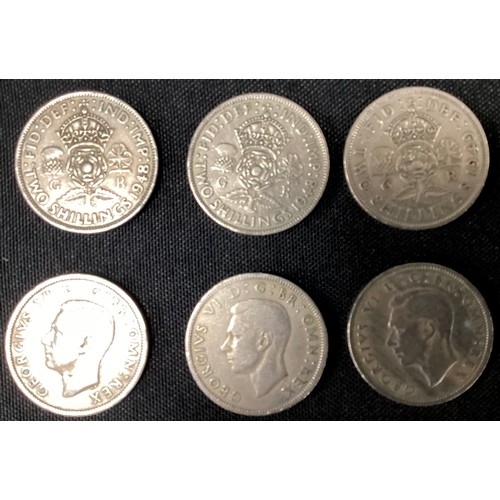 216 - Coins - mid 20th century, shillings and two shillings, mostly 1939-1952 qty