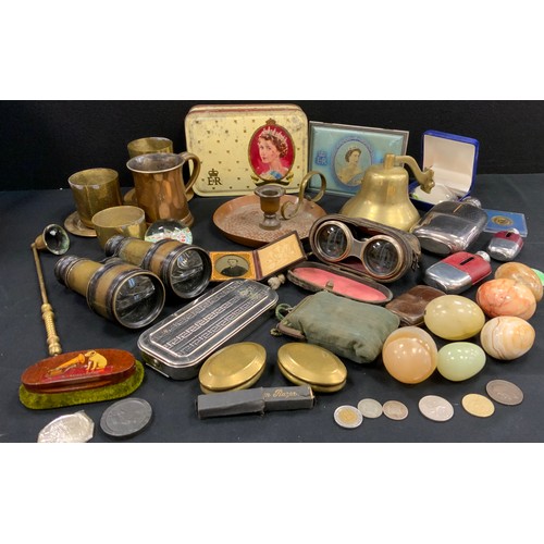 217 - Boxes and objects - Verres binoculars, other, arts and crafts chamberlain stick, distinct mark to ba... 