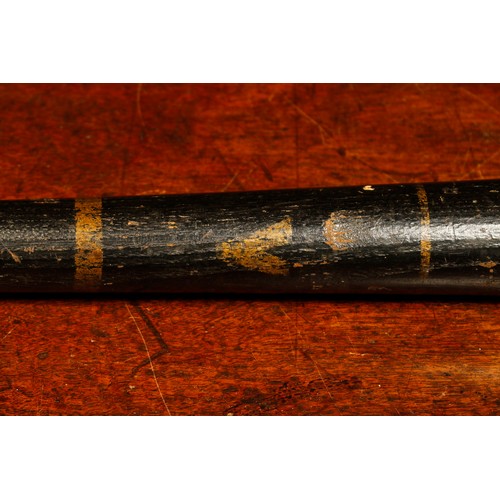 70 - Police History - a Victorian turned and painted wooden truncheon, inscribed VR cypher, impressed mar... 