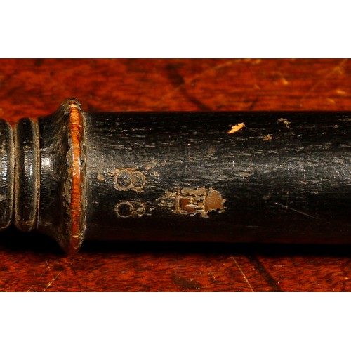 70 - Police History - a Victorian turned and painted wooden truncheon, inscribed VR cypher, impressed mar... 