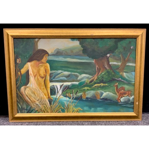 140A - Pictures - mid-20th century oil on hardboard; Continental oils on canvas; etc