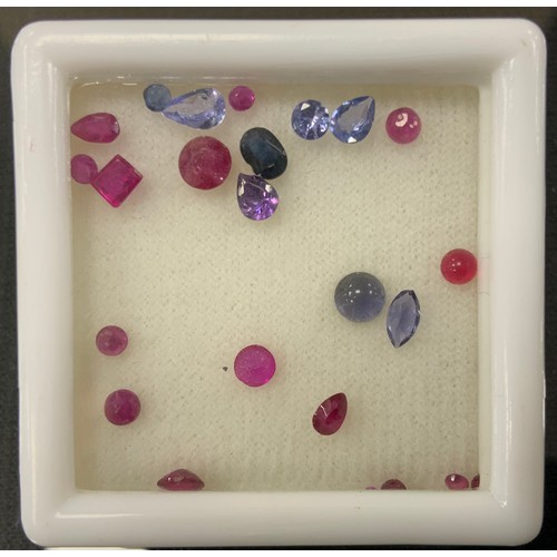 295 - Loose Gemstones - Rubies, sapphire, tanzanite's mixed cuts, total estimated stone weight 3.40ct.