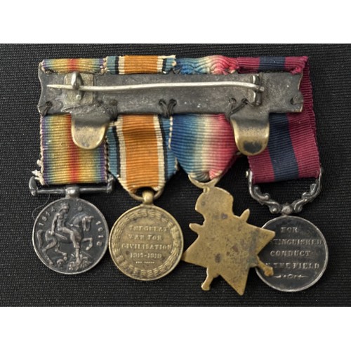 2001 - WW1 British Miniature Medal Group comprising of Distinguished Conduct Medal, 1914 Star with Clasp, W... 