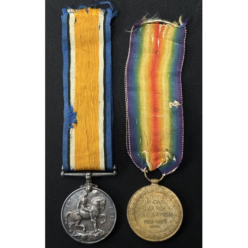 2002 - WW1 British War Medal and Victory Medal to 18151 Pte RT Lathbury, Royal Warwickshire Regiment. Compl... 