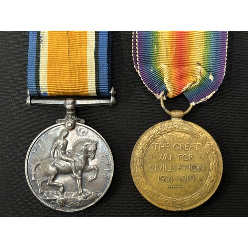 2002 - WW1 British War Medal and Victory Medal to 18151 Pte RT Lathbury, Royal Warwickshire Regiment. Compl... 