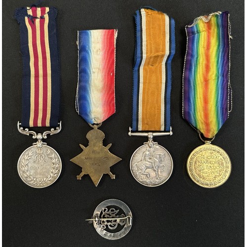 2012 - WW1 British Military Medal Group comprising of MM, 1914-15 Star, War Medal, Victory Medal and Silver... 