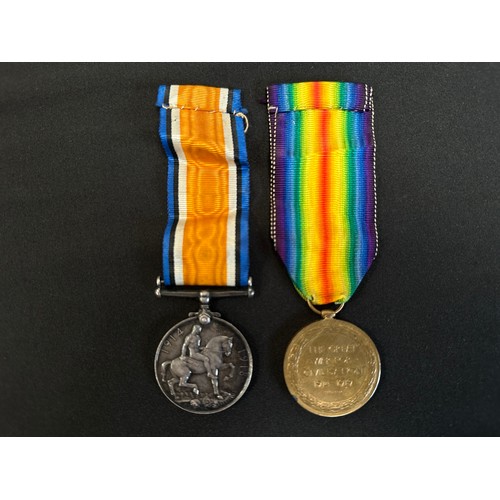 2013 - WW1 British War Medal and Victory Medal to R4-087124 Pte H Barker, Army Service Corps. Complete with... 