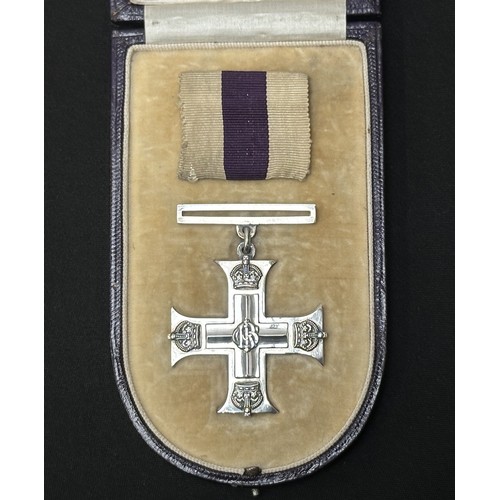 2019 - WW2 British Cased Military Cross. Plain unmarked reverse without date. Pin with short ribbon. Comple... 