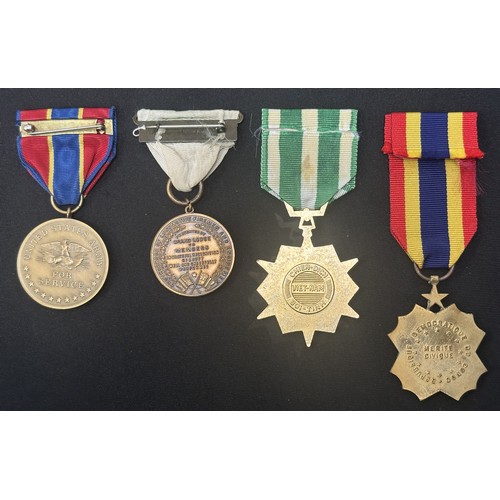 2029 - Various World Medals: USA Cuba Occupation Medal 1898-1902: USA WW1 Brotherhood of Locomotive Firemen... 