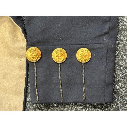 2041 - Victorian Royal Navy Boy Midshipman's Jacket with VR Queens Crown Buttons. Maker label to neck 