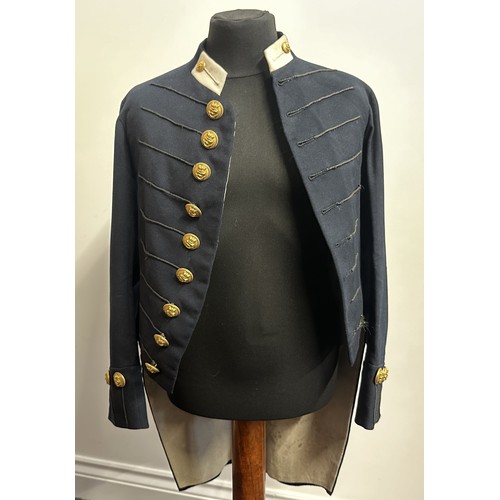 2041 - Victorian Royal Navy Boy Midshipman's Jacket with VR Queens Crown Buttons. Maker label to neck 