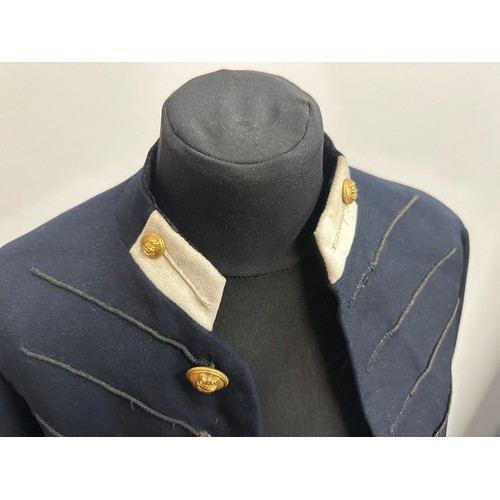 2041 - Victorian Royal Navy Boy Midshipman's Jacket with VR Queens Crown Buttons. Maker label to neck 