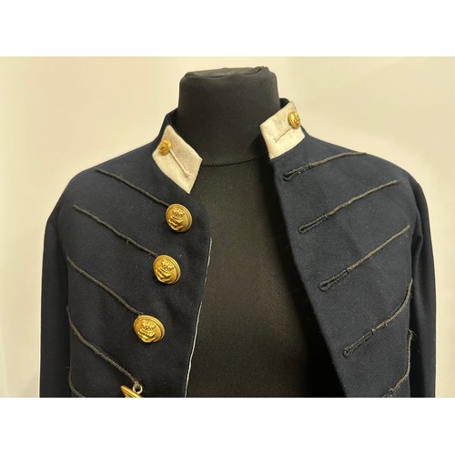 2041 - Victorian Royal Navy Boy Midshipman's Jacket with VR Queens Crown Buttons. Maker label to neck 