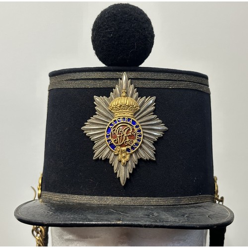 2047 - Victorian Sandhurst Cadets Shako complete with helmet plate, black pom-Pom and chinscales. Maker mar... 