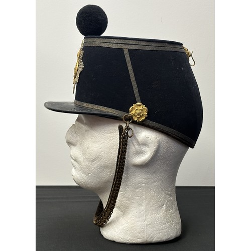 2047 - Victorian Sandhurst Cadets Shako complete with helmet plate, black pom-Pom and chinscales. Maker mar... 