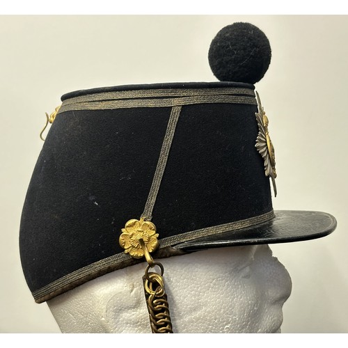 2047 - Victorian Sandhurst Cadets Shako complete with helmet plate, black pom-Pom and chinscales. Maker mar... 