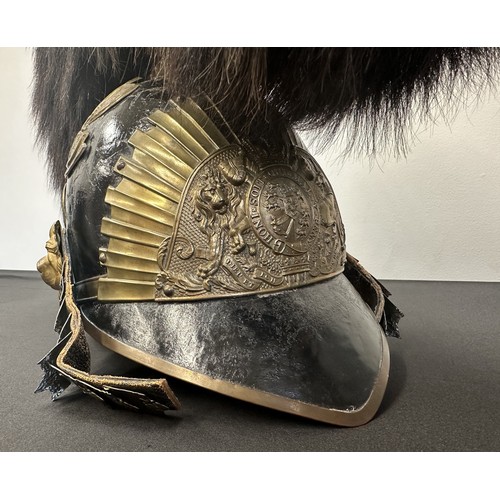 2049 - British Hanovarian Cavalry Helmet, Bearskin Crest. No liner.