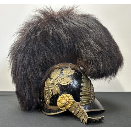 2049 - British Hanovarian Cavalry Helmet, Bearskin Crest. No liner.