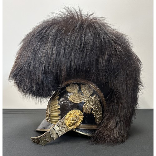 2049 - British Hanovarian Cavalry Helmet, Bearskin Crest. No liner.