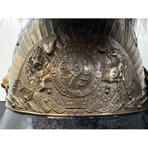 2049 - British Hanovarian Cavalry Helmet, Bearskin Crest. No liner.