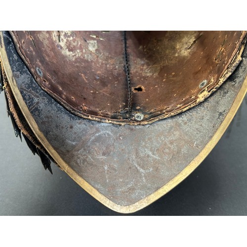 2049 - British Hanovarian Cavalry Helmet, Bearskin Crest. No liner.