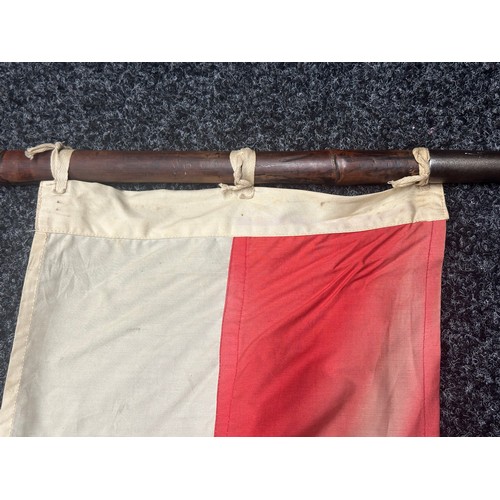 2051 - British Calvalry Lance, Bamboo, with Red over White Pennant. Metal lance tip 315mm in length and 170... 