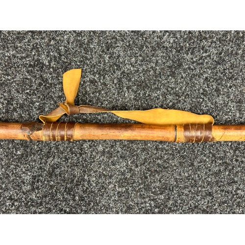 2052 - British Calvalry Lance, Bamboo, with Red over White Pennant. Metal lance tip 31cm in length and 17cm... 