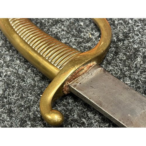 2054 - French Infantrymans Briquet Hanger Sword with curved single edged blade 590mm in length, inspection ... 