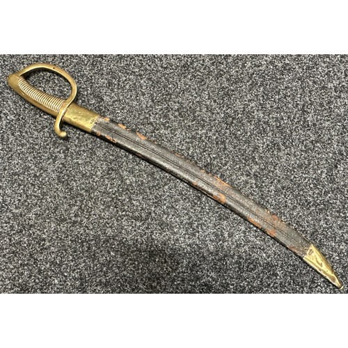 2054 - French Infantrymans Briquet Hanger Sword with curved single edged blade 590mm in length, inspection ... 