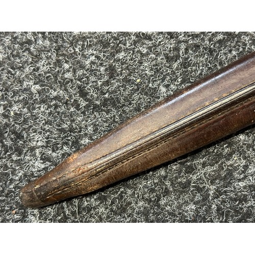 2055 - Boer War British Lee Metford Bayonet with double edged blade 294mm in length, dated 4/97. Wooden gri... 