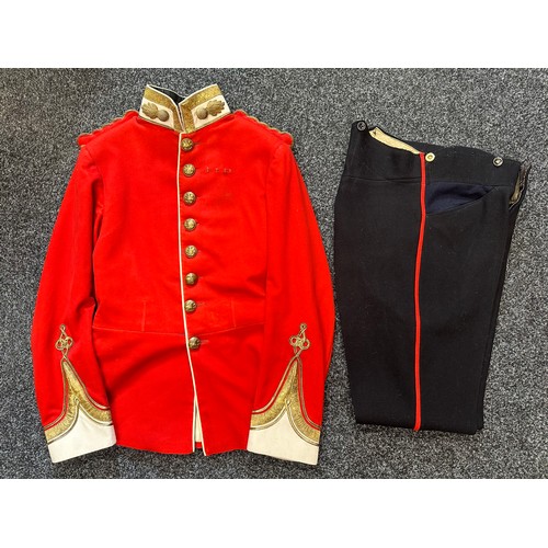 2060 - Victorian Lancashire Fusiliers Captains Tunic and Trousers. Medal loops to breast. Tunic Chest size ... 