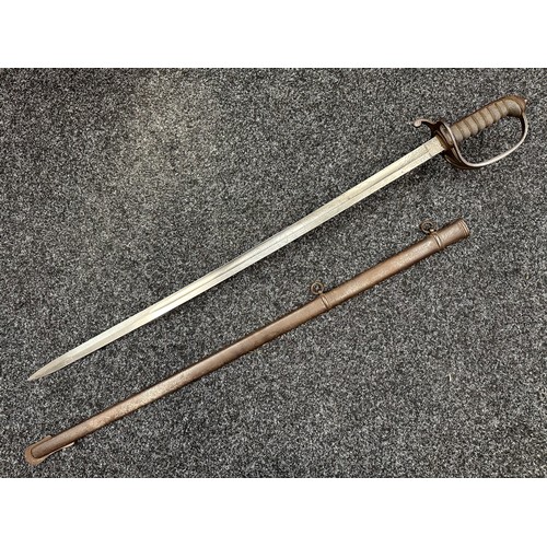 2062 - 1822 Pattern Royal Artillery Officers Sword with 815mm long fullered single edged etched blade with ... 