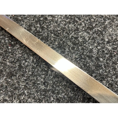 2067 - Edwardian British Officers 1897 Pattern Sword with fullered single edged plated blade 825mm in lengt... 