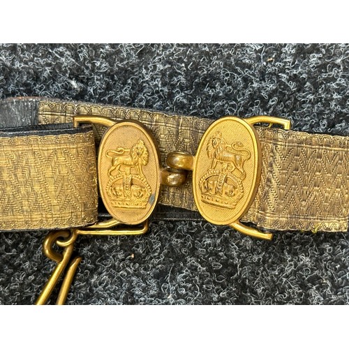 2069 - Victorian and Edwardian Full Dress Officers & Other Ranks Buff Leather Belts with Buckles and office... 