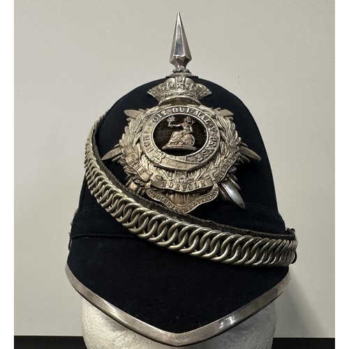 2078 - Victorian 1st Volunteer Battalion The Norfolk Regiment Blue Cloth Helmet with all original fittings ... 