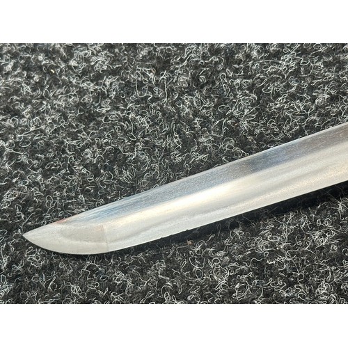 2093 - Japanese Katana Sword with single edged blade 640mm in length. Visible Hamon line. Tang is signed 