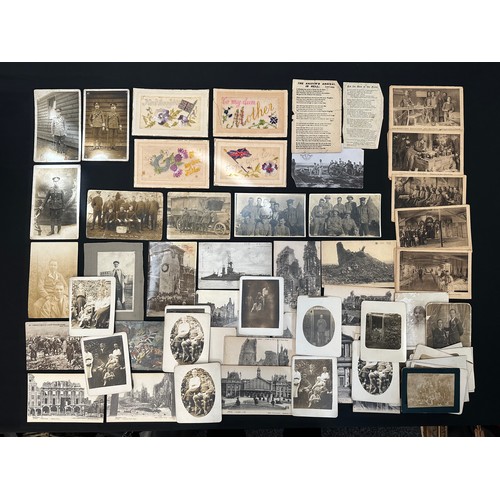 2100 - WW1 British Postcard Photograph collection plus four silk postcards. None have inscriptions to the r... 