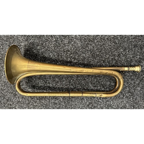 2108 - WW1 US Army M1892 field trumpet (bugle) dated 1915 and maker marked 