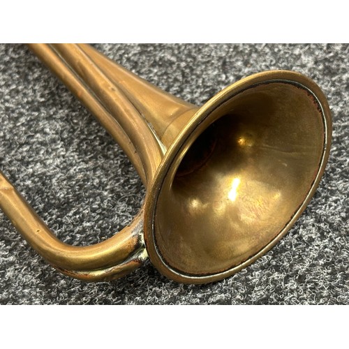 2108 - WW1 US Army M1892 field trumpet (bugle) dated 1915 and maker marked 