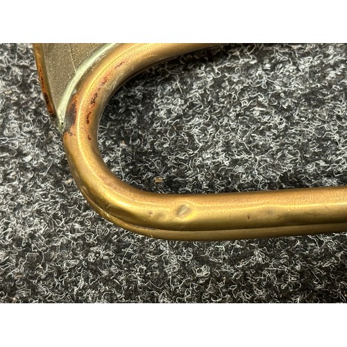 2108 - WW1 US Army M1892 field trumpet (bugle) dated 1915 and maker marked 