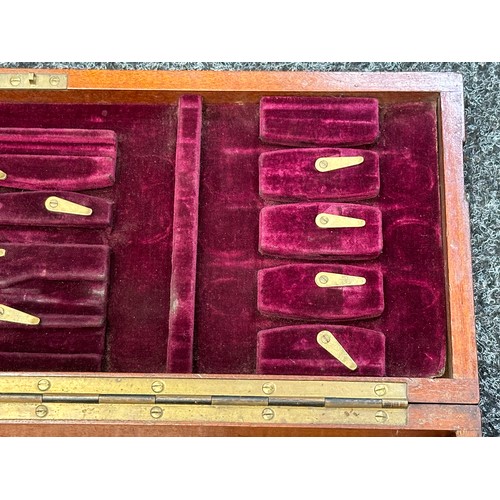 2110 - WW1 British Surgical Instruments Operation Wooden Box. Brass plate to lid with WD Broad Arrow. Maker... 