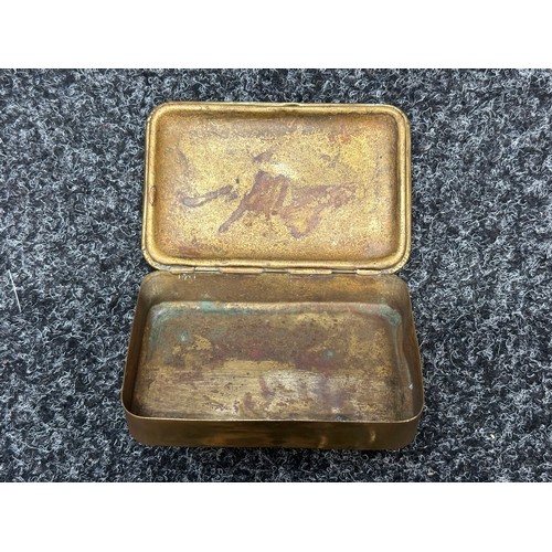 2111 - WW1 British Princess Mary's Gift Tin 1914, Miniature Trench Art Coal Scuttle made from a 6pd shell c... 