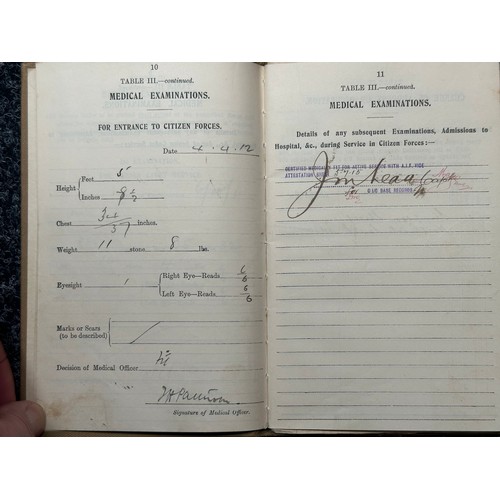 2115 - WW1 Australian Record of Service book for 160 Colour Sgt Harry Mills, 58th Infantry Battlion.