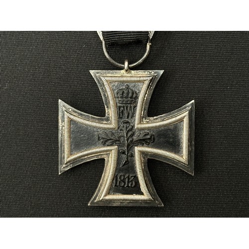 2125 - WW1 Imperial German Iron Cross 2nd Class 1914 maker marked ring complete with original ribbon and a ... 